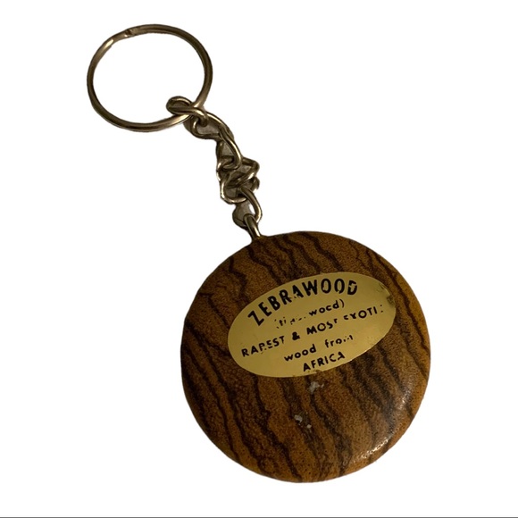 Mercury Cougar African Rare Zebra-wood Keychain Key Ring - Picture 3 of 6
